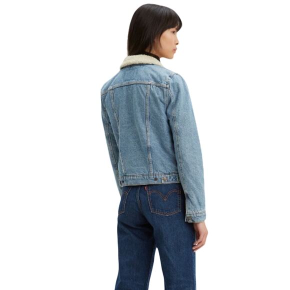 Levi's Blue Denim Jacket with Cream Collar - Picture 11 of 11